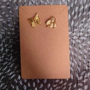 Vintage 90s Gold Bee and Butterfly Pin Set